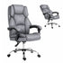 Executive Office Chair Recliner PU Leather Grey High Back