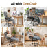 Executive Office Chair Recliner PU Leather Grey High Back