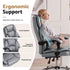 Executive Office Chair Recliner PU Leather Grey High Back