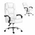 Executive Office Chair Leather Recliner White High Back 120kg