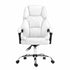 Executive Office Chair Leather Recliner White High Back 120kg
