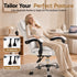 Executive Office Chair Leather Recliner White High Back 120kg