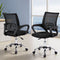 2x Artiss Mesh Office Chair Mid Back Black Ergonomic Computer Chair