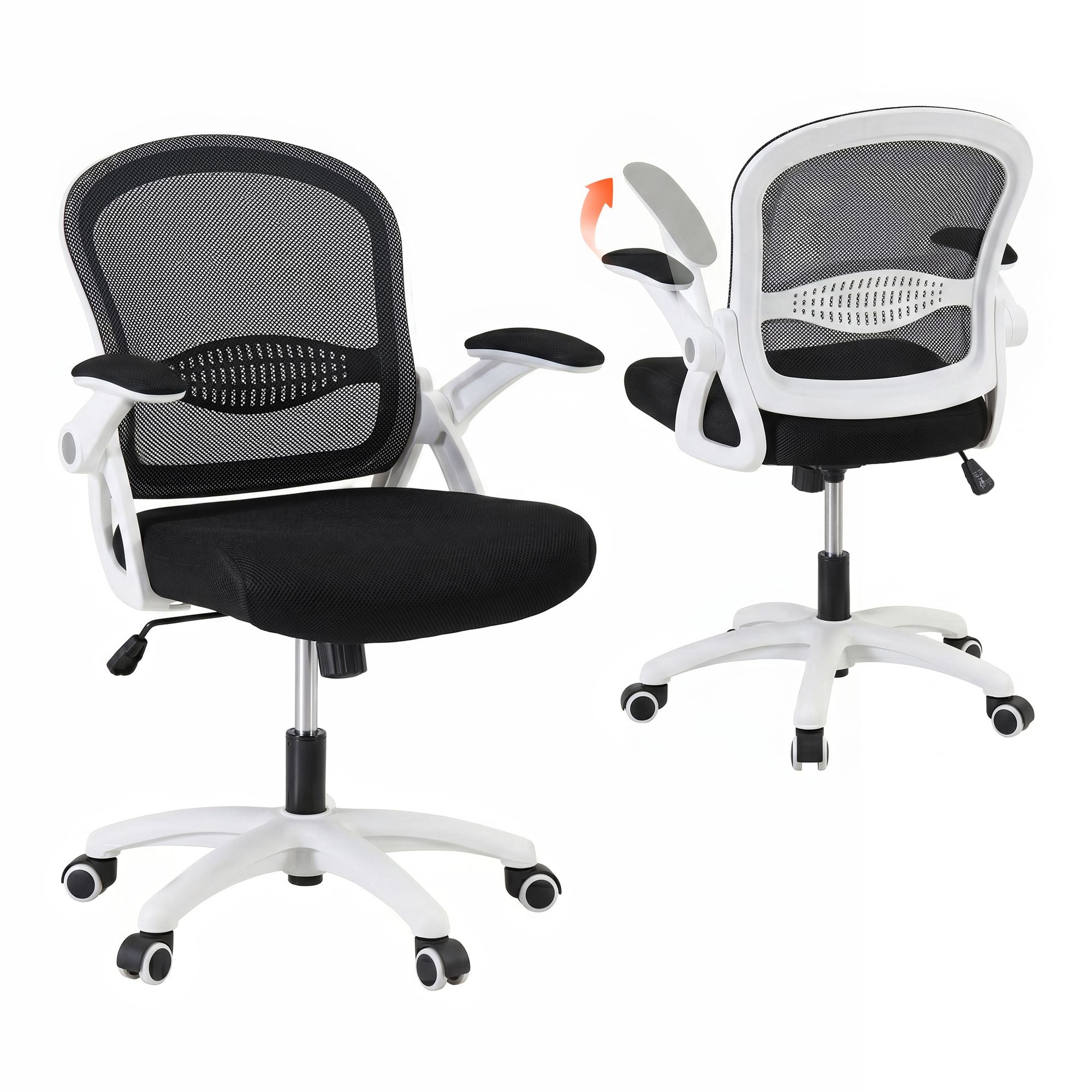 Artiss Ergonomic Mesh Office Chair Mid Back Swivel Desk Chair Black