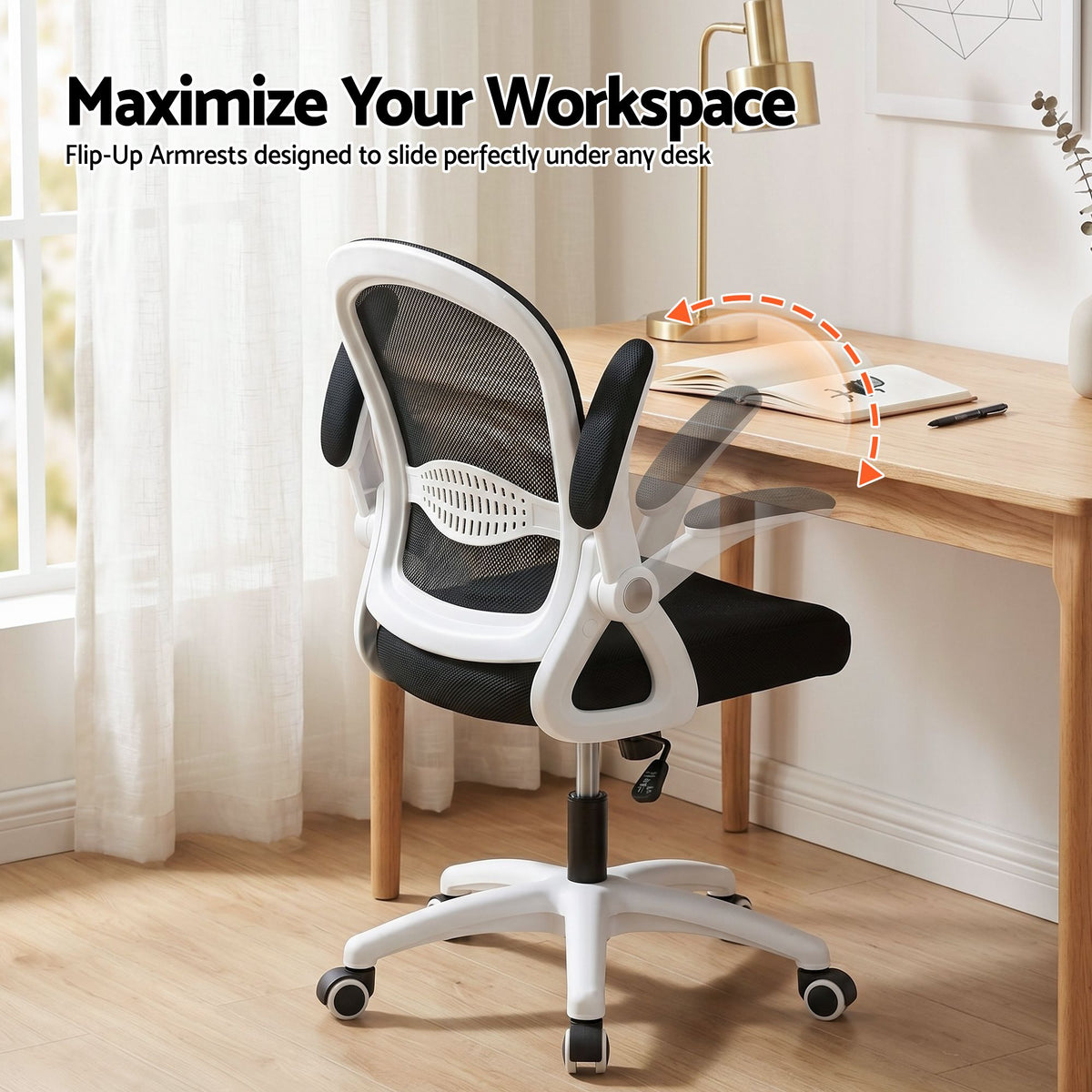 Ergonomic Mesh Office Chair Mid Back Swivel Desk Chair Black