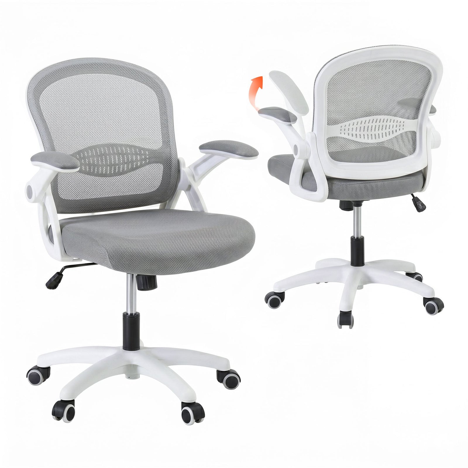 Artiss Ergonomic Mesh Office Chair Grey Mid Back Swivel Desk Chair