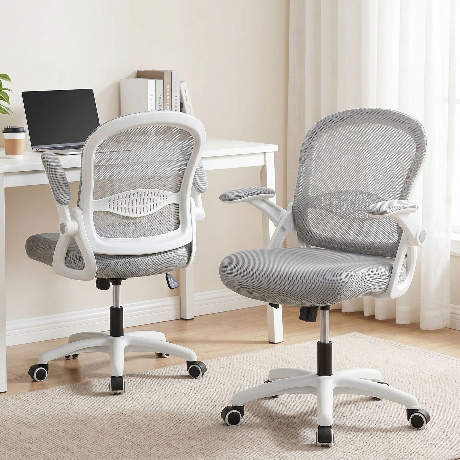 Artiss Ergonomic Mesh Office Chair Grey Mid Back Swivel Desk Chair