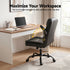 Artiss Executive Mid Back Office Chair PU Leather Flip-Up Arms Black