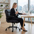 Artiss Executive Mid Back Office Chair PU Leather Flip-Up Arms Black