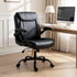 Artiss Executive Mid Back Office Chair PU Leather Flip-Up Arms Black