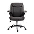 Ergonomic Mid Back Office Chair Brown PU Leather Adjustable Swivel Chair