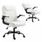 Artiss Executive Mid Back Office Chair PU Leather Flip-Up Arms White