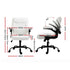 Artiss Executive Mid Back Office Chair PU Leather Flip-Up Arms White