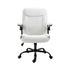 Artiss Executive Mid Back Office Chair PU Leather Flip-Up Arms White