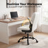 Artiss Executive Mid Back Office Chair PU Leather Flip-Up Arms White