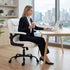 Artiss Executive Mid Back Office Chair PU Leather Flip-Up Arms White