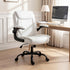 Artiss Executive Mid Back Office Chair PU Leather Flip-Up Arms White