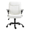 Executive Mid Back Office Chair PU Leather Flip-Up Arms White