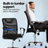 Artiss 2x Mesh Office Chair Mid Back Black