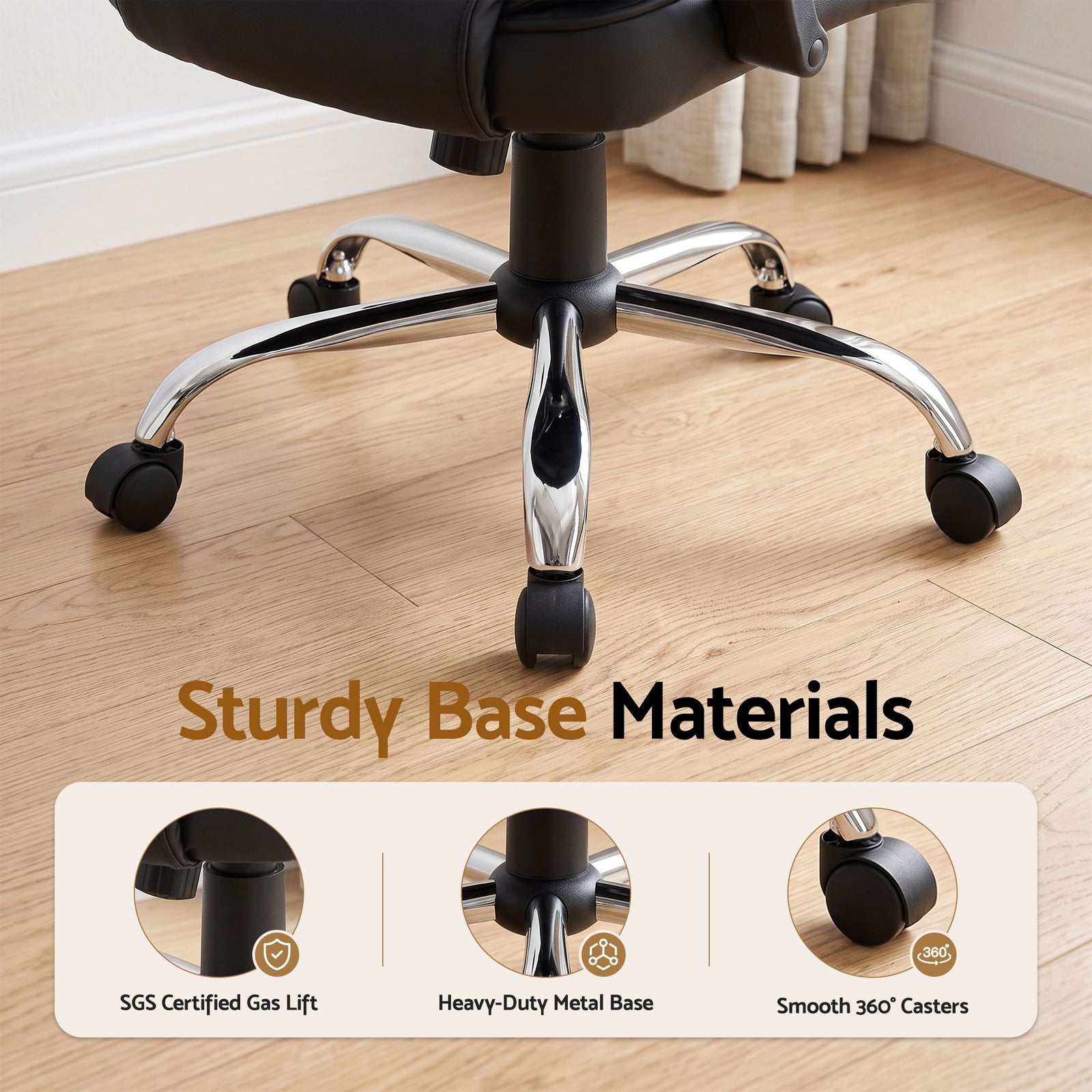 Artiss High Back PU Leather Office Chair Swivel Executive Chair Black