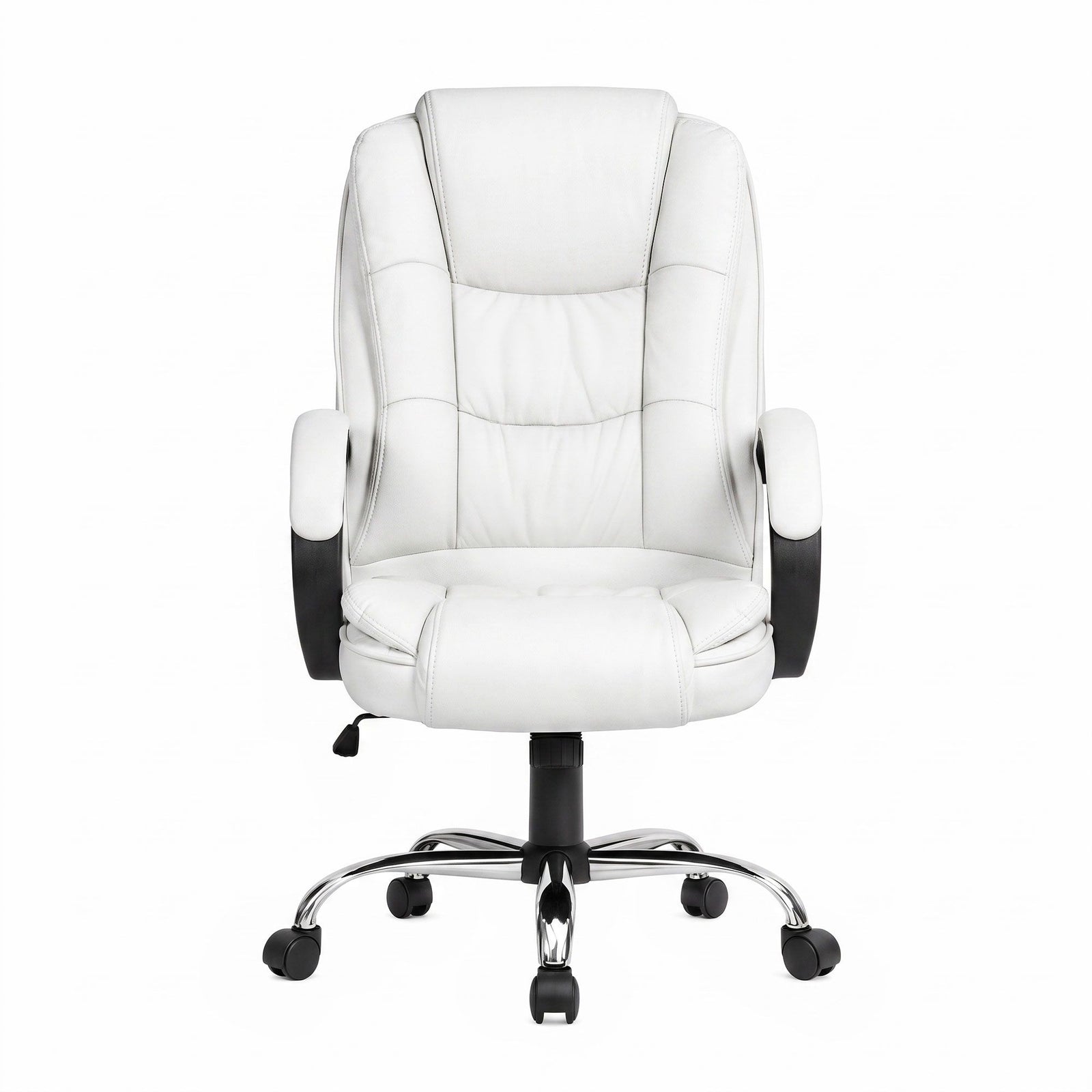 Artiss High Back PU Leather Office Chair Swivel Executive Chair White