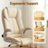 Artiss Kea Executive Office Chair – PU Leather, Lumbar Support, Retractable Arms Beige