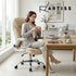 Artiss Kea Executive Office Chair – PU Leather, Lumbar Support, Retractable Arms Beige