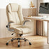 Artiss Kea Executive Office Chair – PU Leather, Lumbar Support, Retractable Arms Beige