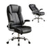 Kea Executive Office Chair – PU Leather, Lumbar Support, Retractable Arms Black