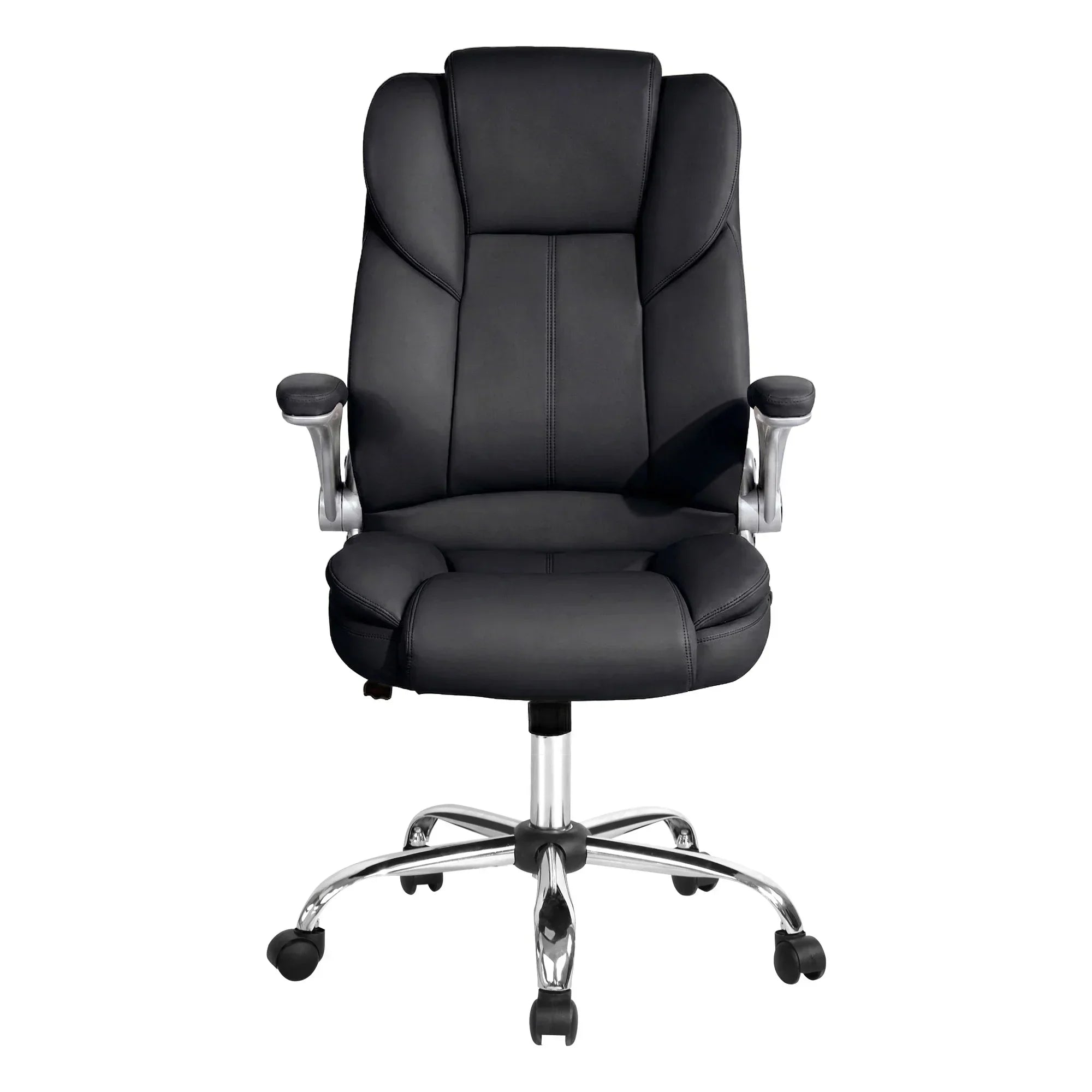 Kea Executive Office Chair – PU Leather, Lumbar Support, Retractable Arms Black