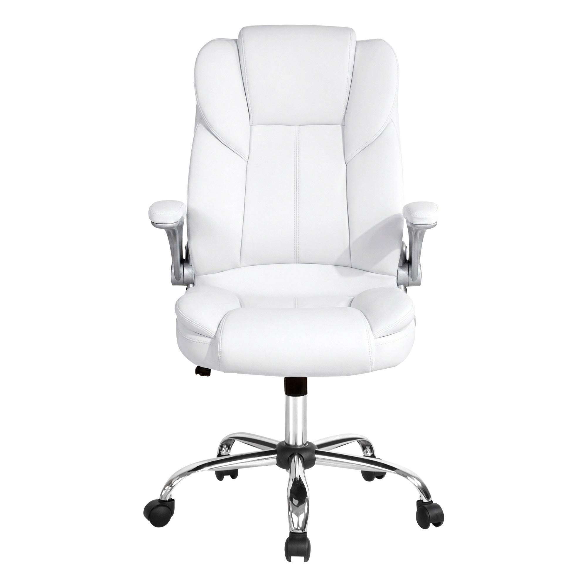 Artiss Kea Executive Office Chair – PU Leather, Lumbar Support, Retractable Arms White