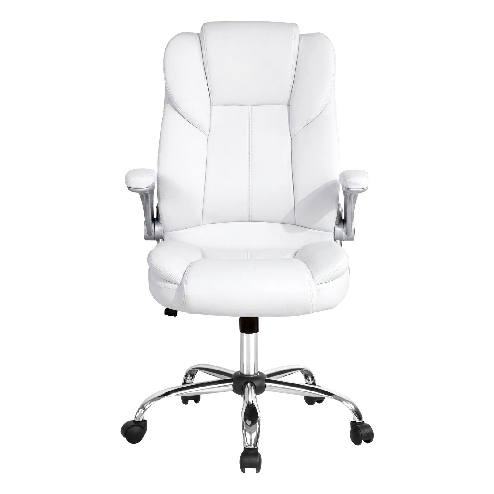 Artiss Kea Executive Office Chair – PU Leather, Lumbar Support, Retractable Arms White