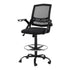 Artiss Mesh Drafting Chair Adjustable Swivel Office Stool with Footrest Black