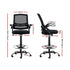 Artiss Mesh Drafting Chair Adjustable Swivel Office Stool with Footrest Black