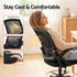 Artiss Mesh Drafting Chair Adjustable Swivel Office Stool with Footrest Black