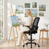 Artiss Mesh Drafting Chair Adjustable Swivel Office Stool with Footrest Black