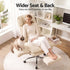 Artiss Big & Tall Criss Cross Office Chair with Flip Armrests Foot Rest Reclining Teddy Fleece Beige