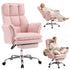 Artiss Big & Tall Criss Cross Office Chair with Flip Armrests Foot Rest Reclining Teddy Fleece Pink