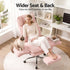 Artiss Big & Tall Criss Cross Office Chair with Flip Armrests Foot Rest Reclining Teddy Fleece Pink