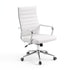 Artiss Conference Office Chair Swivel Computer Chair High Back Ribbed PU Leather White