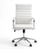 Artiss Conference Office Chair Swivel Computer Chair High Back Ribbed PU Leather White