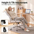 Artiss Conference Office Chair Swivel Computer Chair High Back Ribbed PU Leather White