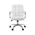 Office Chair PU Leather Ergonomic Desk Chair with Armrests White