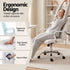 Office Chair PU Leather Ergonomic Desk Chair with Armrests White