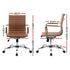 Artiss Office Chair Conference Chairs PU Leather Mid Back Brown