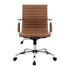 Artiss Office Chair Conference Chairs PU Leather Mid Back Brown