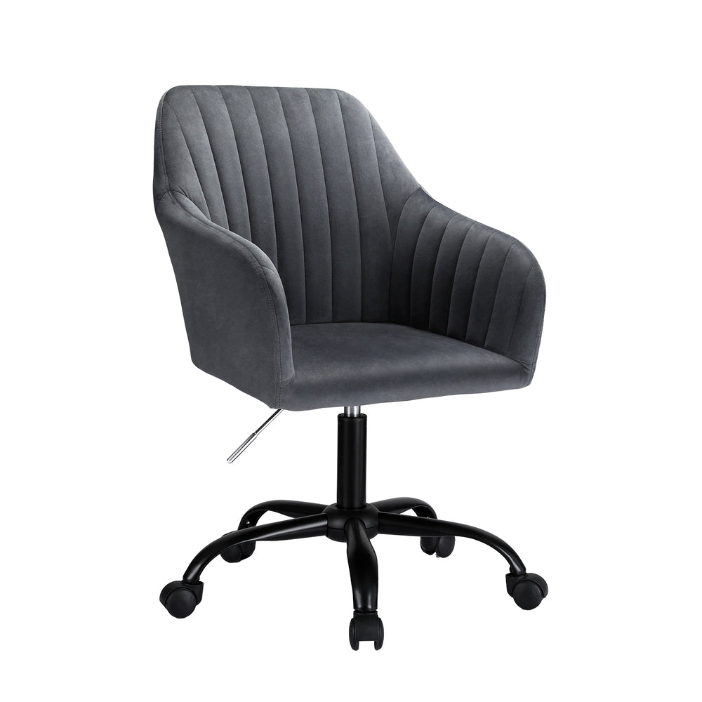 Office Chair Velvet Seat Dark Grey