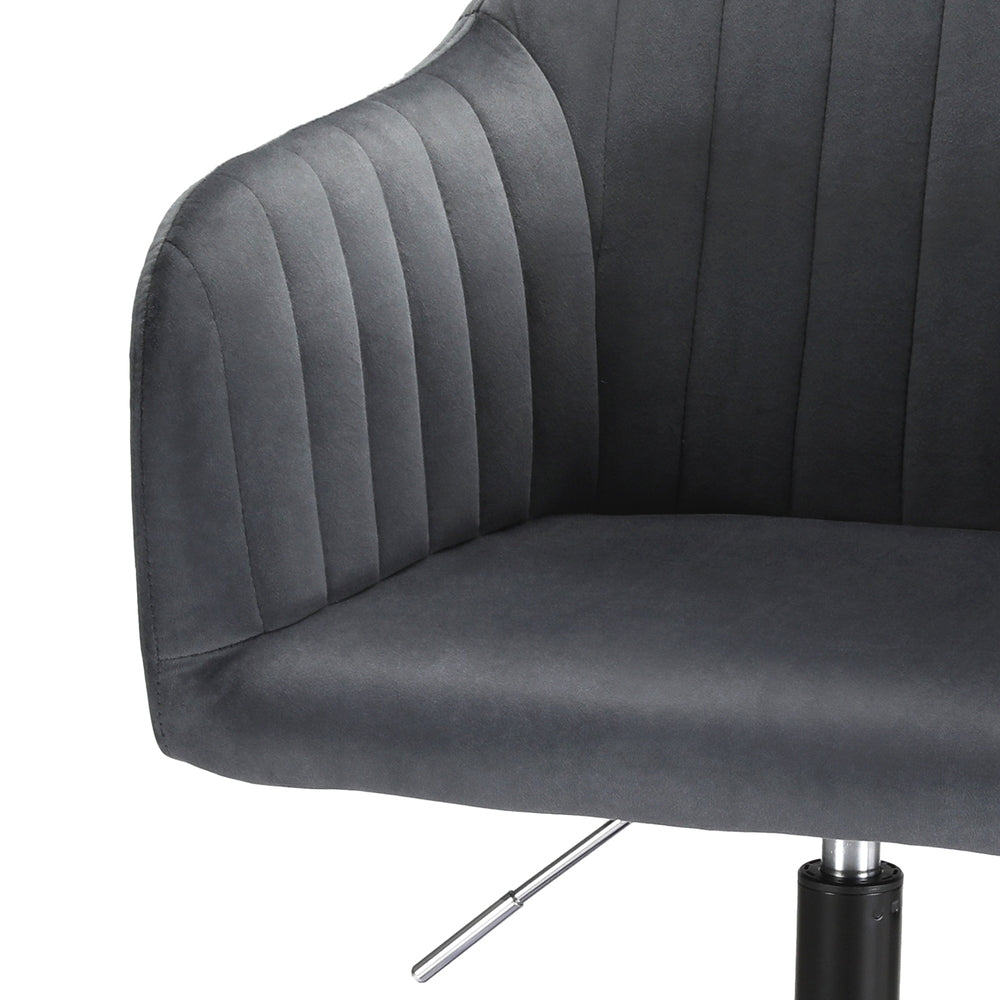 Office Chair Velvet Seat Dark Grey