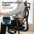 Artiss Ergonomic Office Chair with Footrest Mesh Reclining Black