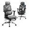 Artiss Ergonomic Office Chair with Footrest Mesh Reclining Grey